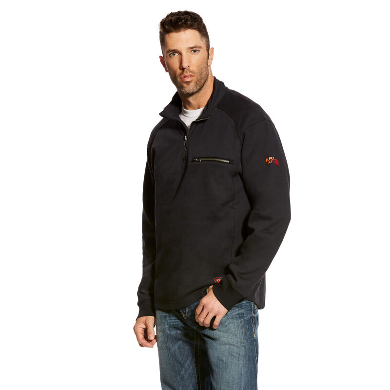 Ariat Sweatshirt Herren - Fr Rev 1/4 Zip Schwarz ( DQGLO-0497 )